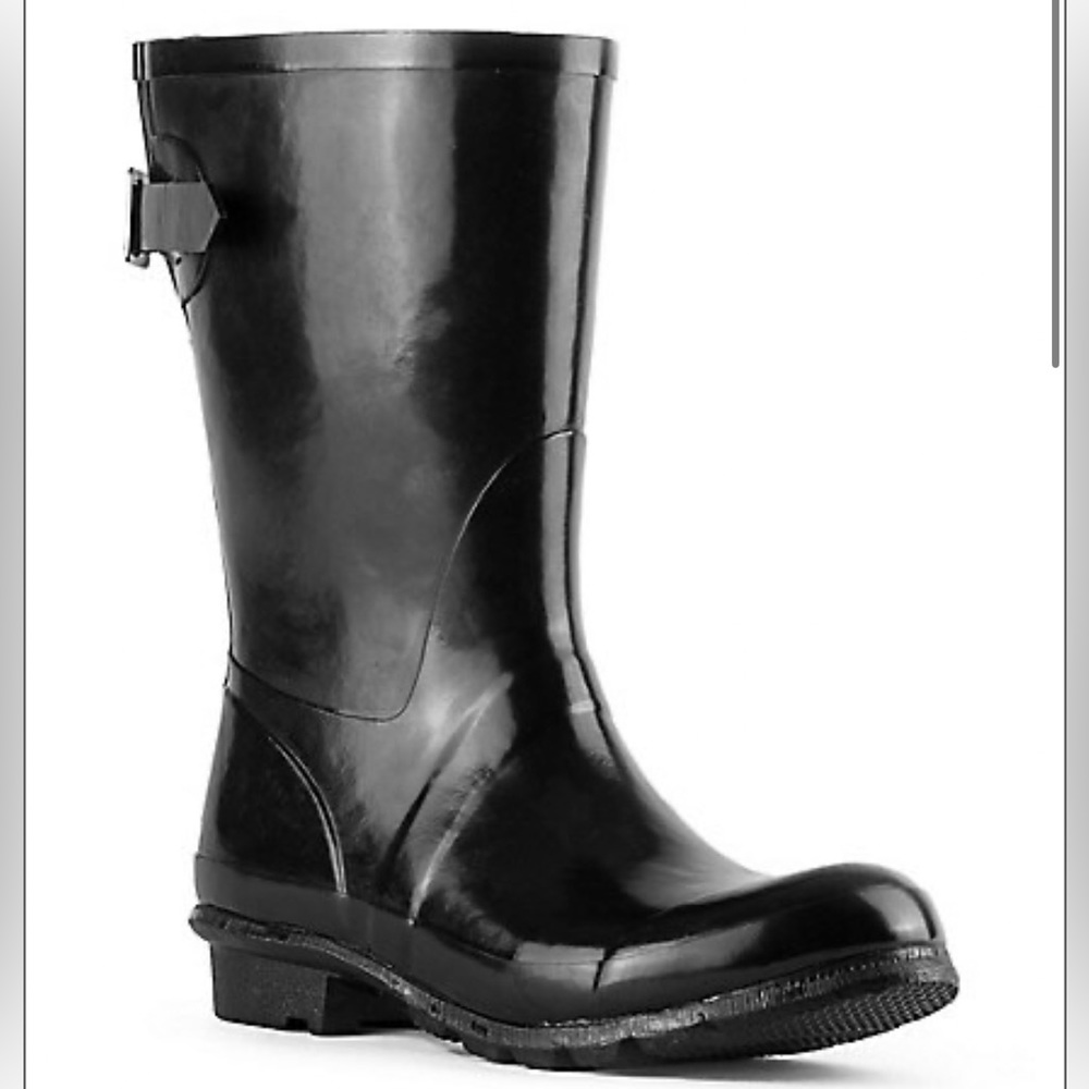 NEW! London Fog Hadley Black Waterproof Rubber Boots